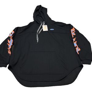 Savage x Fenty Hoodie Sweatshirt Adult XS Black Essential Oversized Flames